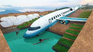 120 Days How I Build Water Slide Planes Park into Swimming Pool House Underground