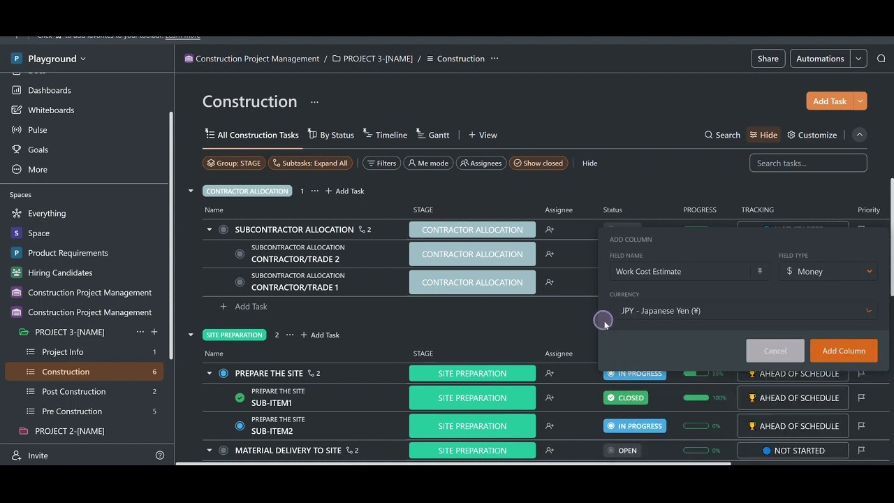 Creating A Custom Field In Clickup Youtube