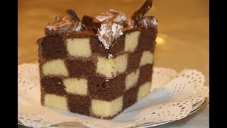 Checked Chocolate Gateau/චෙක්ඩ් චොකලට් ගැටෝ