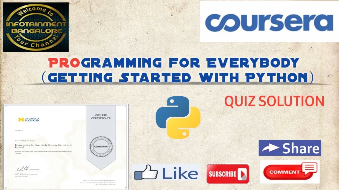 ALL QUIZ ANSWERS | PROGRAMMING FOR EVERYBODY (GETTING STARTED WITH ...