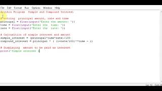 python Program Simple and Compound Interest