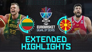 Lithuania 🇱🇹 vs North Macedonia 🇲🇰 | Extended Highlights | FIBA EuroBasket 2025 Qualifiers