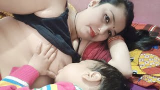 desi breastfeeding vlogs New latest || new husband wife romantic video || breastfeeding vlogs