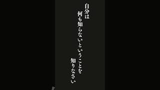 自分は何も知らないということを知りなさい・・・ソクラテスの名言 #名言