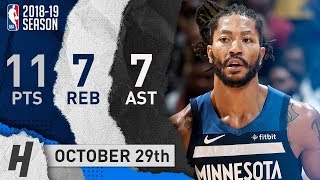 Derrick Rose Full Highlights Wolves vs Lakers 2018.10.29 - 11 Pts, 7 Reb, 7 Assists