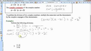 Dividing Complex Numbers Using Complex Conjugates