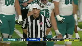 Turnover with Sideline Interference and Potential BSB_Coastal Carolina vs San Jose State