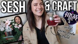 SESH \u0026 CRAFT...A VLOG | the viral snow globe drink \u0026 stoney crafting