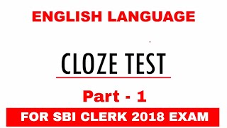 Cloze Test for SBI Clerk 2018 Exam - study smart