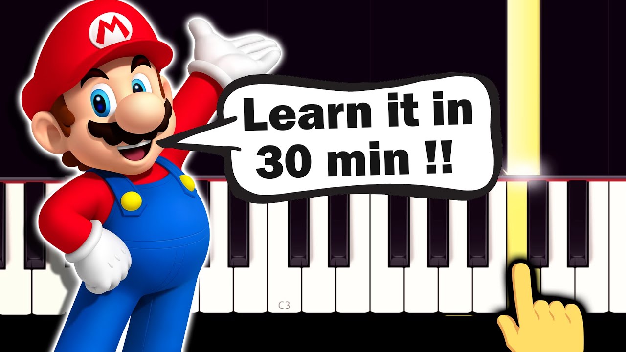 Super Mario Theme Song - EASY Piano Tutorial - YouTube