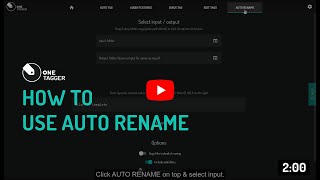 One Tagger - How to use Auto Rename