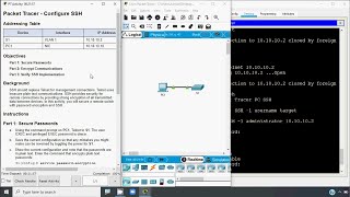 1.3.6 Packet Tracer - Configure SSH