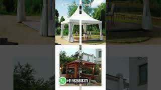 Gazebos Gazebo On Terrace 원형 금속 전망대 초가 지붕 전망대 할인 전망대