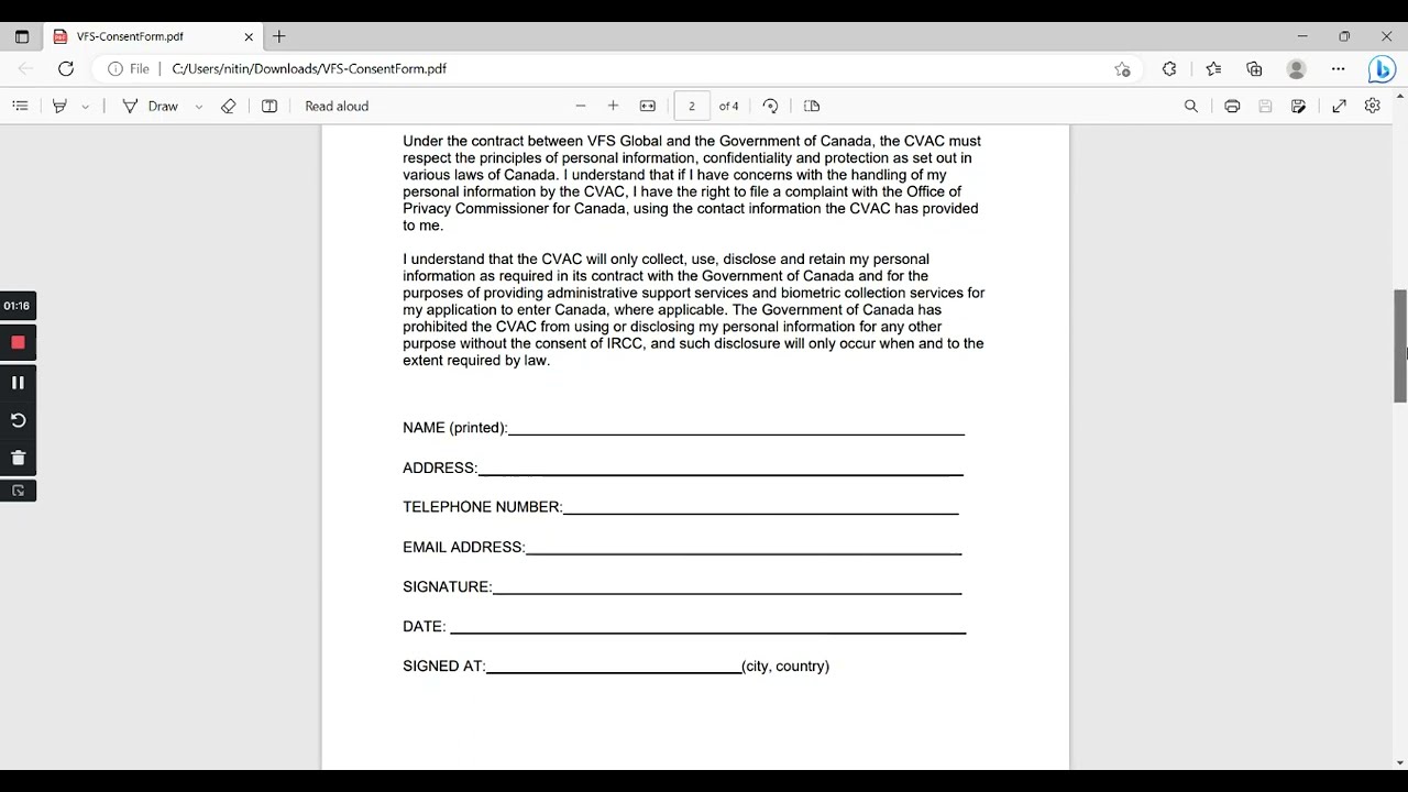 Stepbystep Vfs Biometrics Consent Form Canadian Visa Youtube Stepbystep Vfs Biometrics Consent Form Canadian Visa Youtube