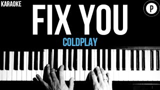 Coldplay - Fix You Karaoke Slower Acoustic Piano Instrumental Cover Lyrics