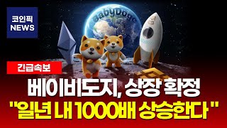 [베이비도지 코인] 1000배 상승할 것! 여기저기 모조리 상장된다! 가장 강렬하게 올라갈 밈코인!