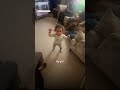 Toddler dances in excitement upon seeing her mom's best friend