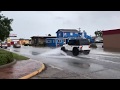 Flooding on Broadway in Galveston, Texas, from Tropical Depression Imelda