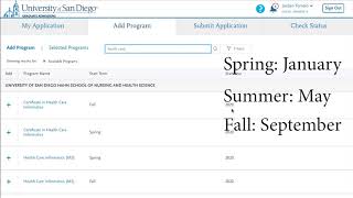 Application Step 2: Program Selection