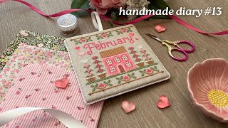 My handmade diary #13. Country Cottage Needleworks: February. Finish cross stitch square ornament.