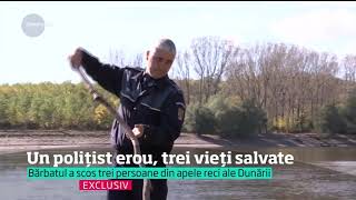 Un poliţist din Călăraşi, erou pentru a doua oară. Bărbatul a scos trei persoane din apele rec