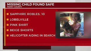 Missing child in Perry County found safe