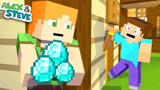 DIAMOND THIEF 2 - Alex and Steve Life (Minecraft Animation)