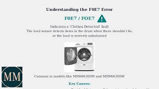 How to Fix Maytag Washer Error F0E7 / FOE7 – Clothes Detected, Clean Cycle Reset & Fix