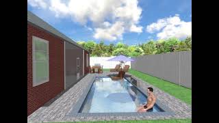 10'x26' Rectange pool with 6'x8' tanning ledge