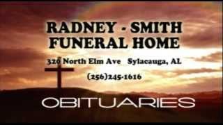 Obituaries for Sept. 22nd brought to you by Radney Smith Funeral Home...
