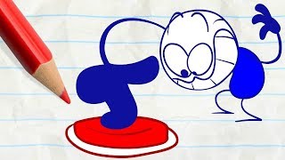 Pushing Pencilmate's Buttons! -in- BUTTON ROUGE - Pencilmation Cartoons