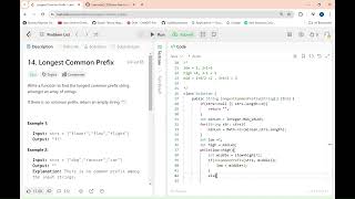 Longest Common Prefix Using Binary Search (JAVA)