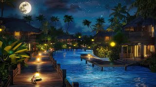 Coastal Villa Jazz 🌴 Relaxing Night Music with Soothing Ocean Waves & Peaceful Vibes