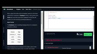Employee Salaries | HackerRank Problems | HackerRank Solution | Easy & Simple Solution | SQL