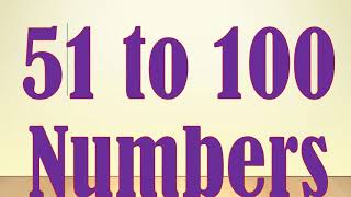 51 to 100 Numbers For Kids | English Medium
