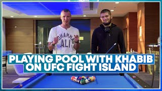 Playing pool with Khabib Nurmagomedov on UFC Fight Island, talks about GSP, Conor, Gaethje, father