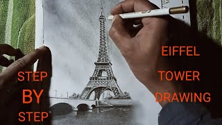 How to draw Eiffel tower step by step in easy way