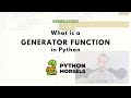 Generator functions in Python