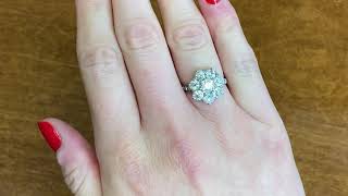 2.90ct Old European Cut Floral Cluster Ring - Norfork Ring - Hand Video