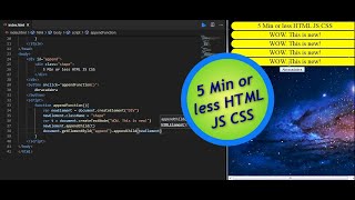 3 Min Tutorial (HTML JS CSS) Append DOM element