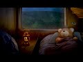 rain on train at night with light thunder for insomnia rain sounds for sleeping