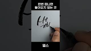 한번 떠나면 다시 돌아오지 않는 것들 (캘리그라피)