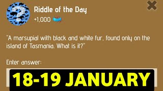 Riddle Of The Day Zoo 18-19 January | Zoo Riddle Of The Day Code | Riddle Of The Day Zoo