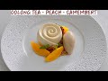 Oolong Tea Ice Cream, Poached Peaches & Camembert Cheese Panna Cotta - Fine Dining Dessert Recipe