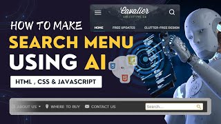 How to Create Search Menu Using AI - Web Design With AI Tool - HTML , CSS , JAVASCRIPT