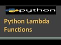 Python Lambda Functions | Python Tutorial for Beginners | Anonymous Function In Python