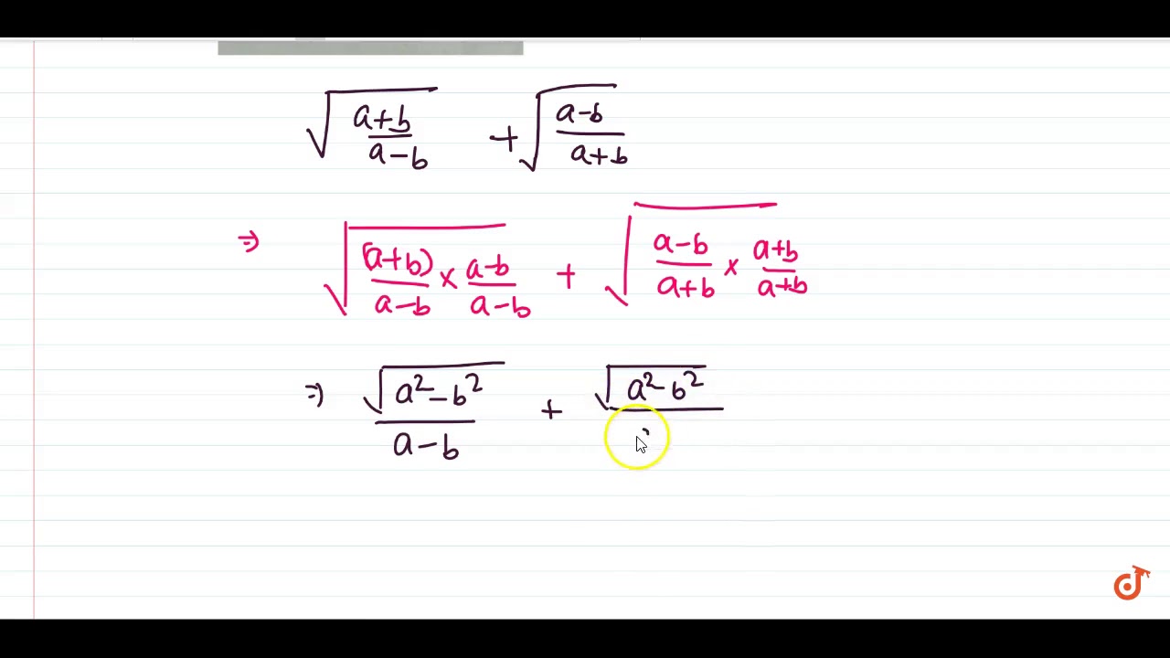 If `tanx=b/a` Then `sqrt((a+b)/(a-b))+sqrt((a-b)/(a+b))=` - YouTube