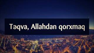 Təqva, Allahdan qorxmaq || Veysəl [Veysel] Orucov]