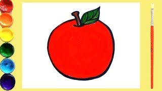 儿童简笔画-如何画苹果 How to draw an apple ?