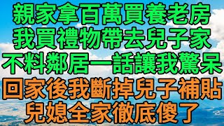 親家拿百萬買養老房，我買禮物帶去兒子家，不料鄰居一話讓我驚呆，回家後我斷掉兒子補貼，兒媳全家徹底傻了 夜讀時光 #情感故事